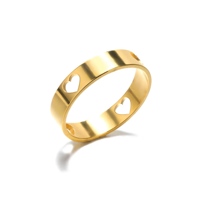 Romantic Letter Love Ring For Women Geometric Creative Finger Rings Engagemen Wedding Couple Stainless Steel Jewelry Gift