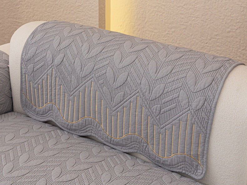 Cream Style Sofa Cushion 2025 New Model All-Season Non-Slip Seat Cushion Light Luxury High-End Genuine Leather Sofa Cover Cloth