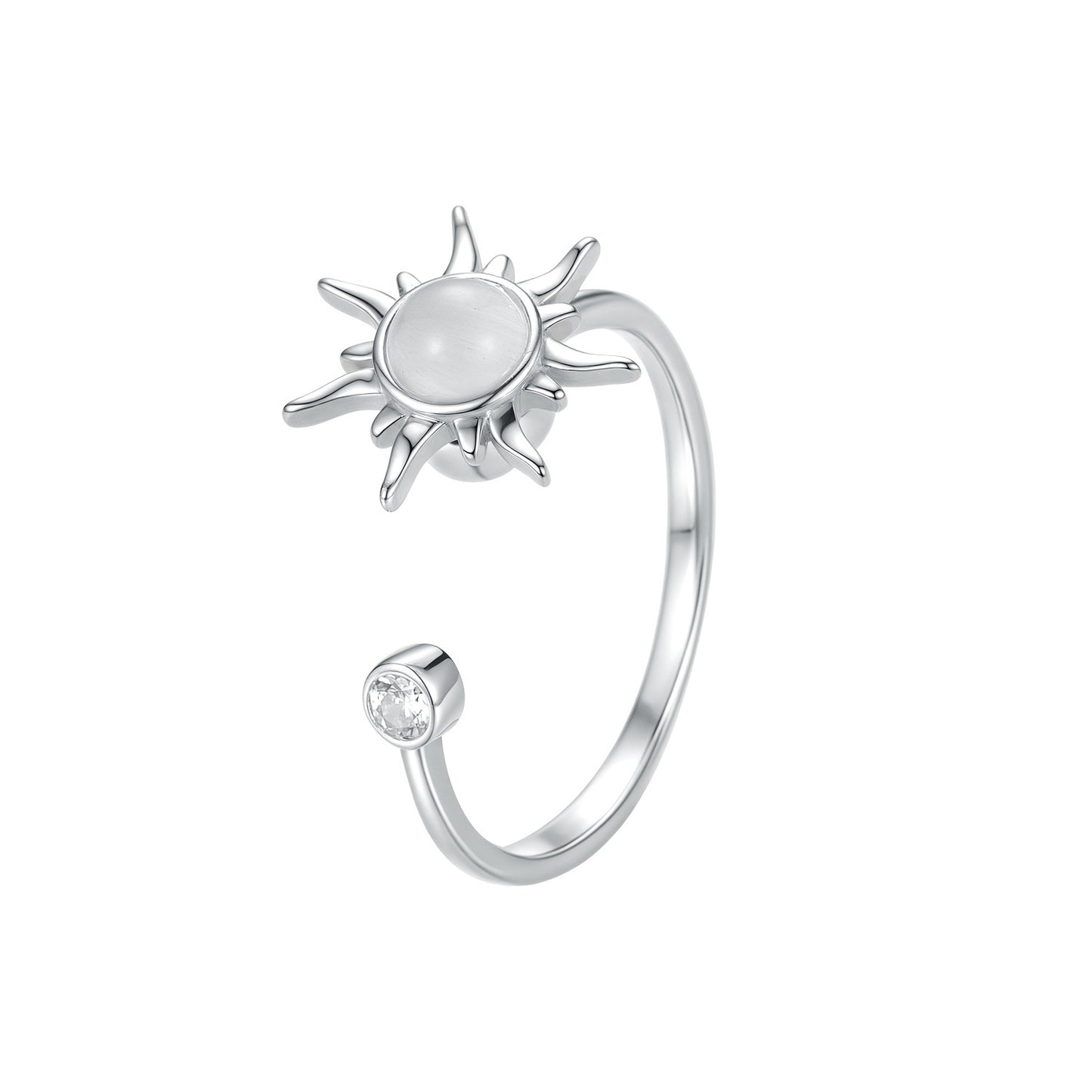 Cross-Border AliExpress Rotatable Stress Relief S925 Sterling Silver Ring for Women New Open Design Amazon Wholesale Live Streaming