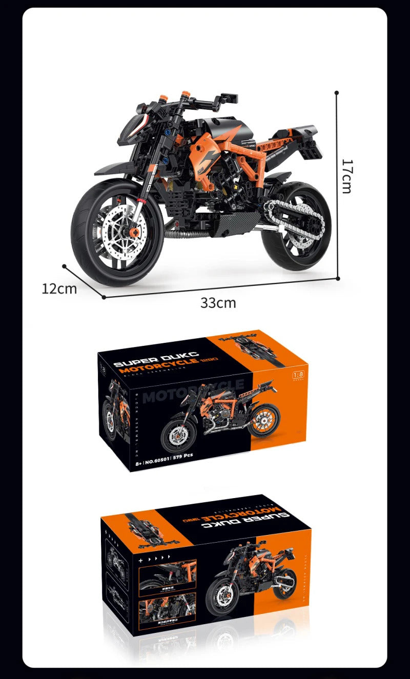 Technical Motorcycle Building Blocks Bricks Duke Harleys Motorbike Locomotive Road Racer Car Assemble Model Vehicle Toy Kid Gift