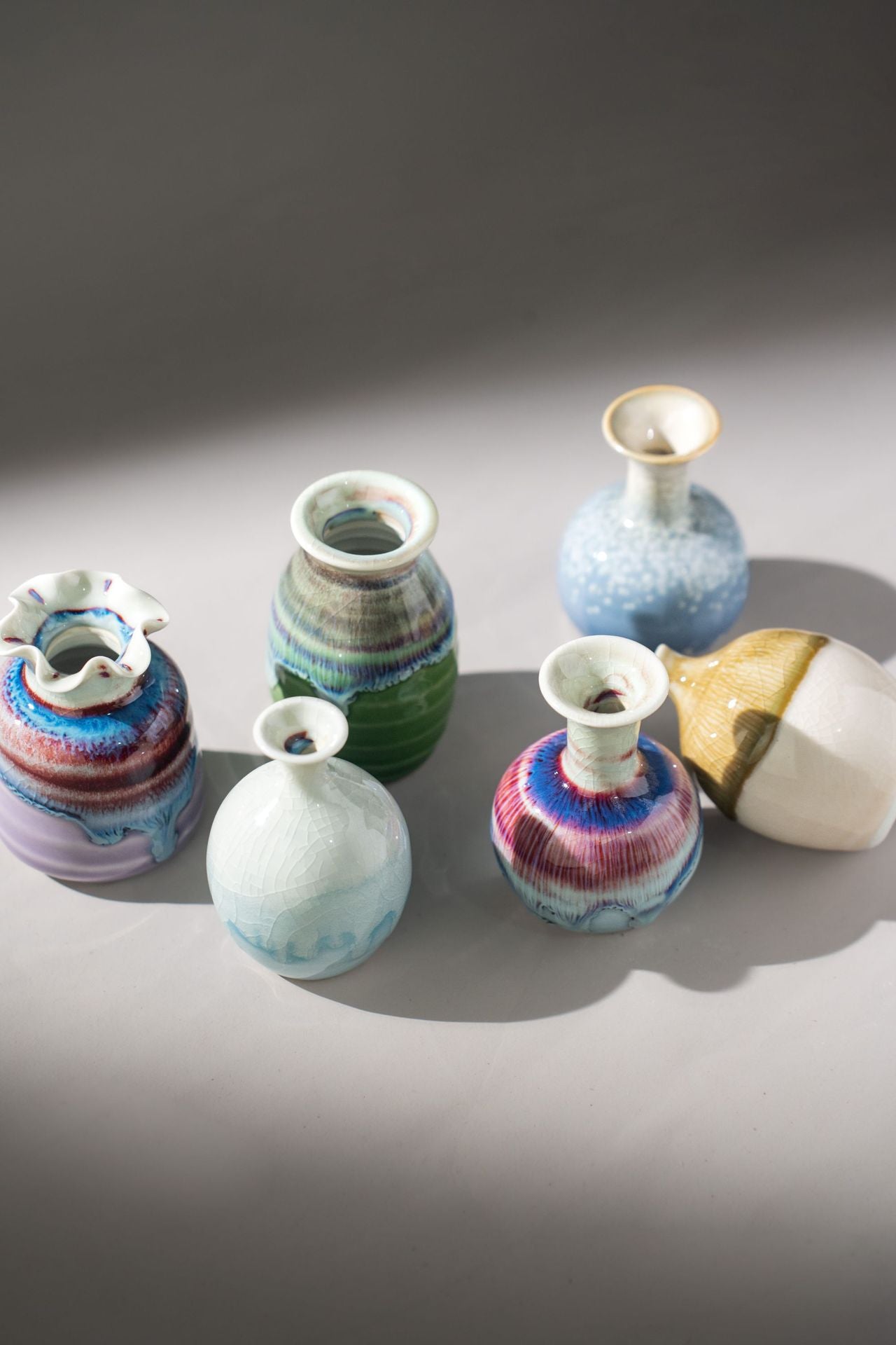 Kiln Change Mini Ceramic Small Vase Refrigerator Magnet Hydroponic Aromatherapy Craft