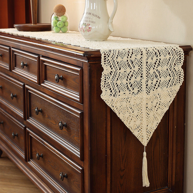 Henggang American Country Style Handwoven Table Runner Tablecloth Strip Tablecloth Coffee Table Cloth Tea Mat Cotton Linen Artistic Table Runner Wholesale