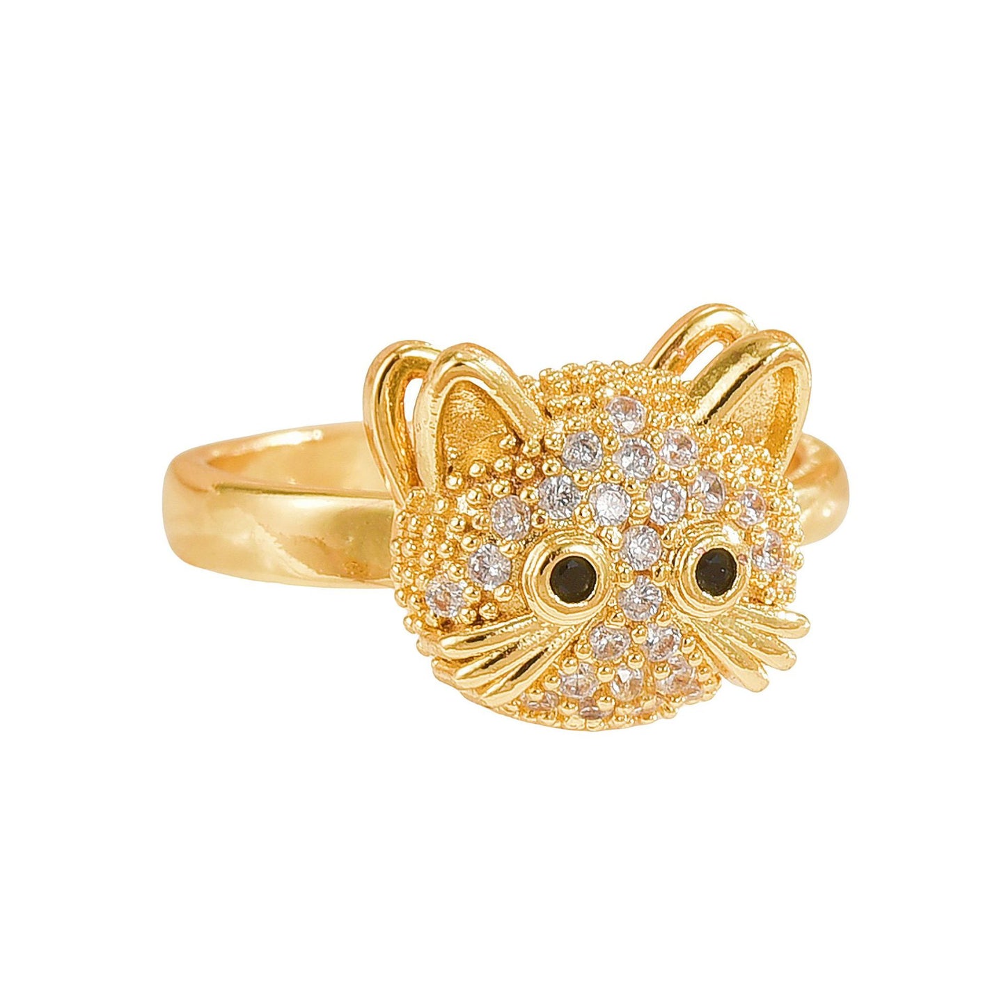Rotating Ring for Women, Copper Gold Plated, Non-Fading, Elegant and Luxurious, Adjustable Daisy, Star, Moon, Zircon, European and American Cross-Border