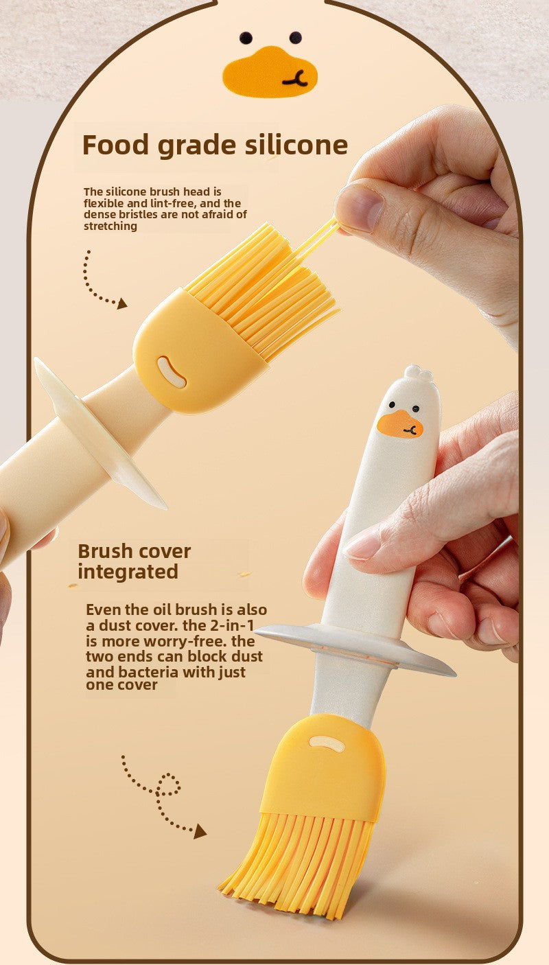 Silicone Oil Brush Household High Temperature Resistant Oil Brush with Bottle Dispensing Oil Pot Outdoor BBQ Oil Brush Integrated Oil Brush Bottle