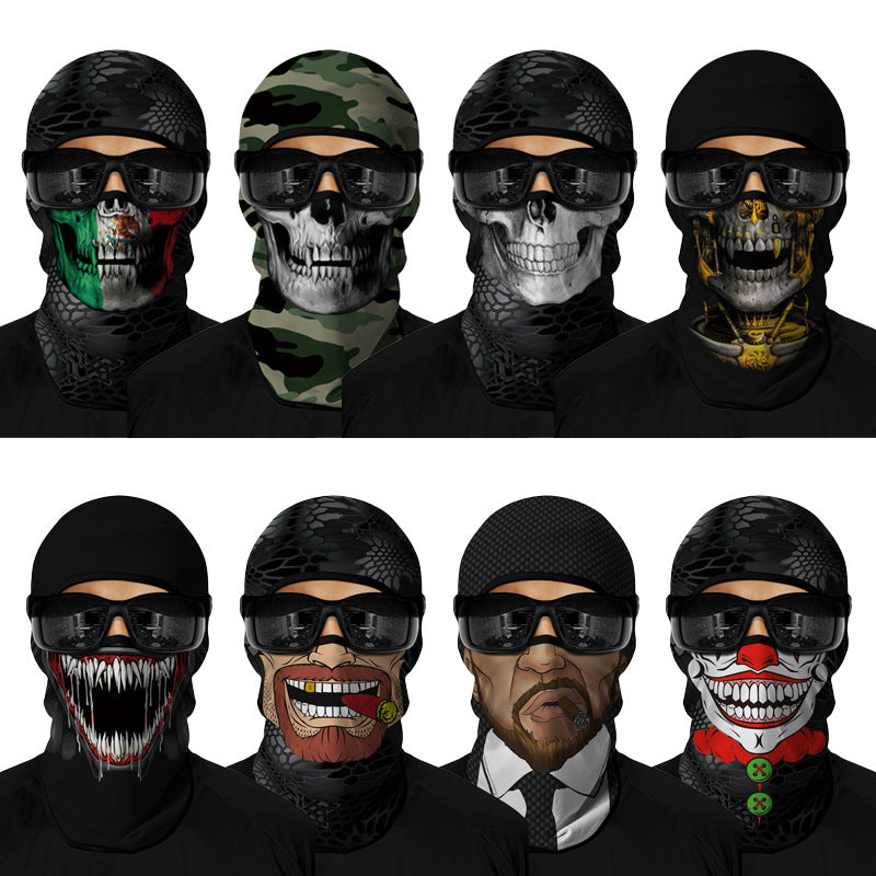 Summer Sun-Proof Headgear Men's and Women's Outdoor Motorcycle Riding Helmet Lining Headgear Fishing Funny Facekini Face Protection Face Mask