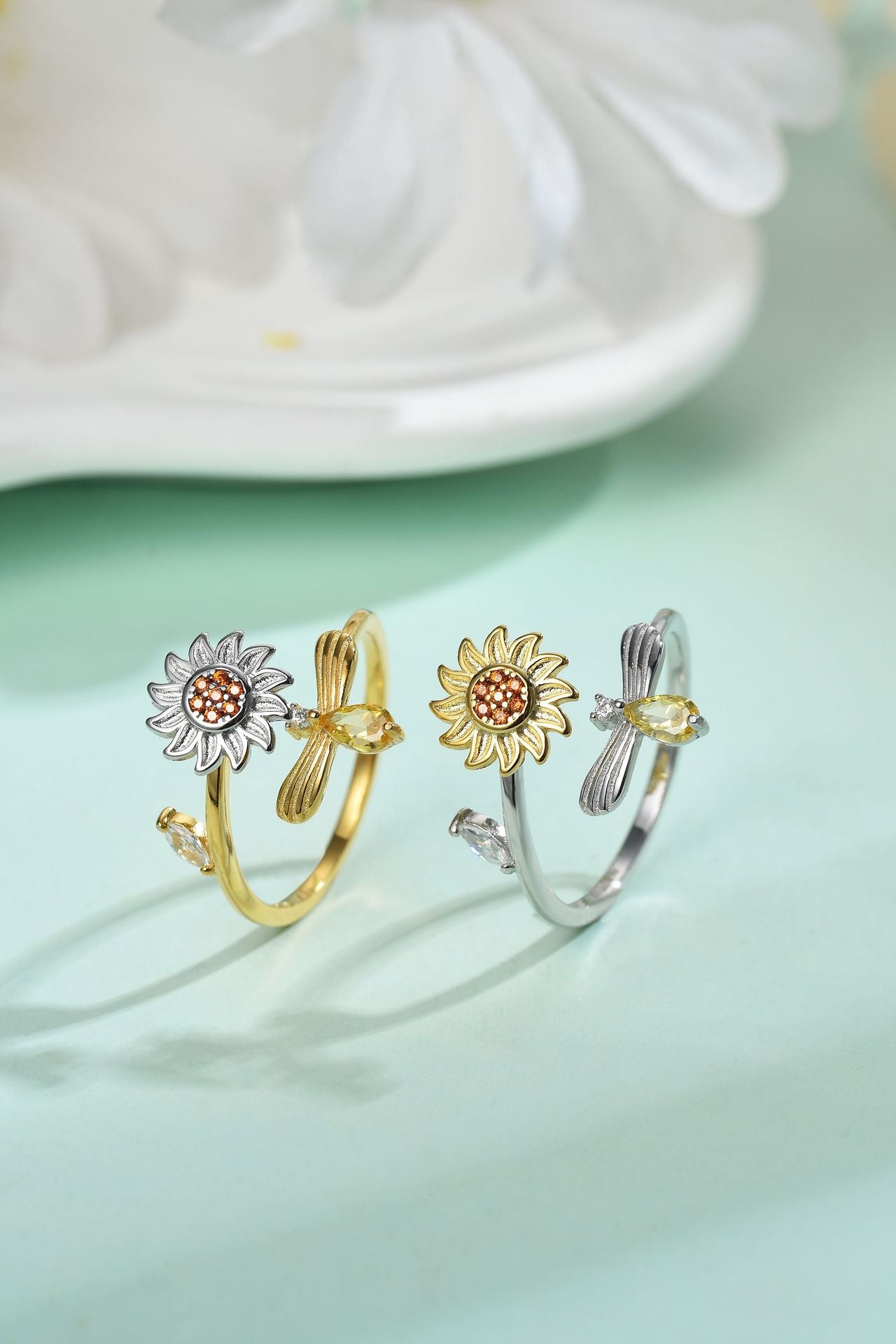 Cross-Border AliExpress Rotatable Stress Relief S925 Sterling Silver Ring for Women New Open Design Amazon Wholesale Live Streaming