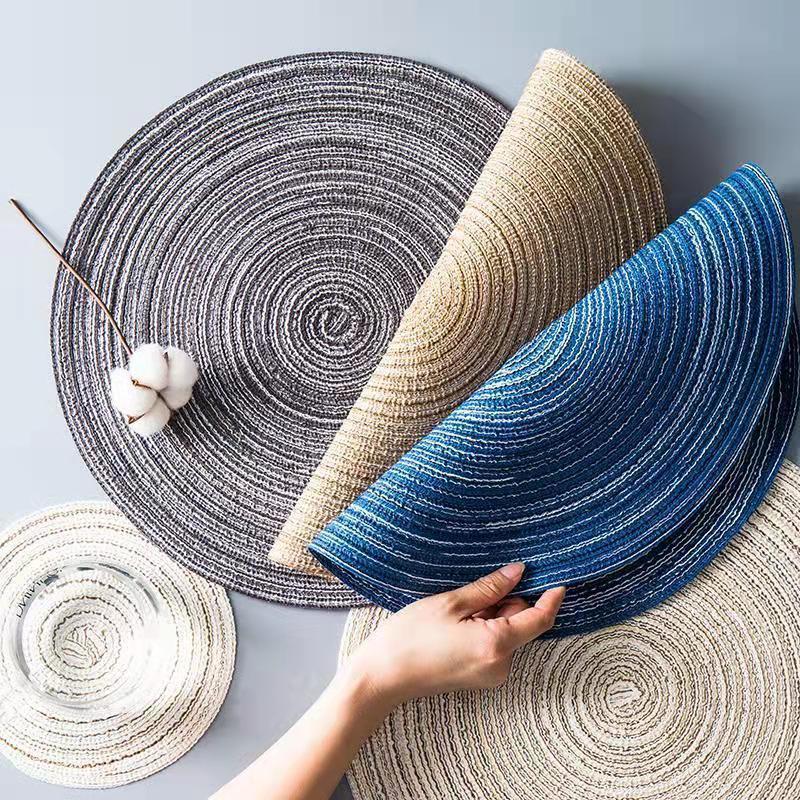 Placemat Woven Coaster Heat Insulation Mat Ins Feng Shui Kettle Mat Household Anti-scalding Dish Plate Bowl Mat Western Dining Table Mat