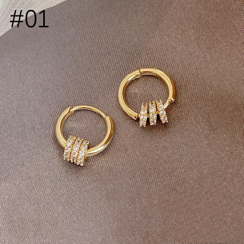 Metal Big Circle Earrings Women's Hong Kong Fashion Women's Ear Jewelry S925 Silver Needle