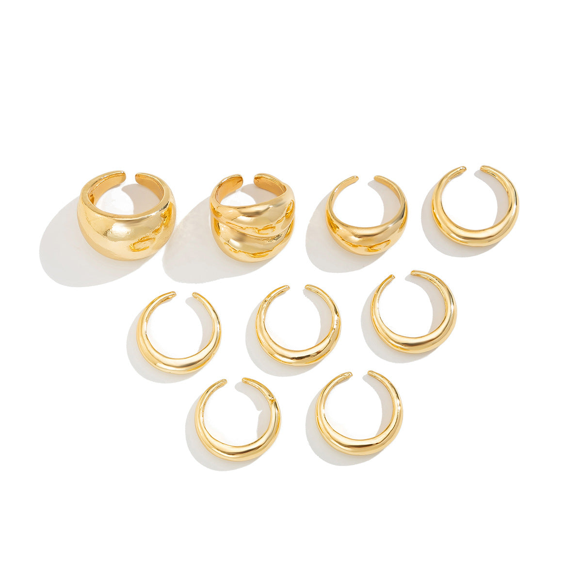 Ins Minimalist Style Trendy Exaggerated Mirror Versatile Ring Personality Alloy Hugging Ring