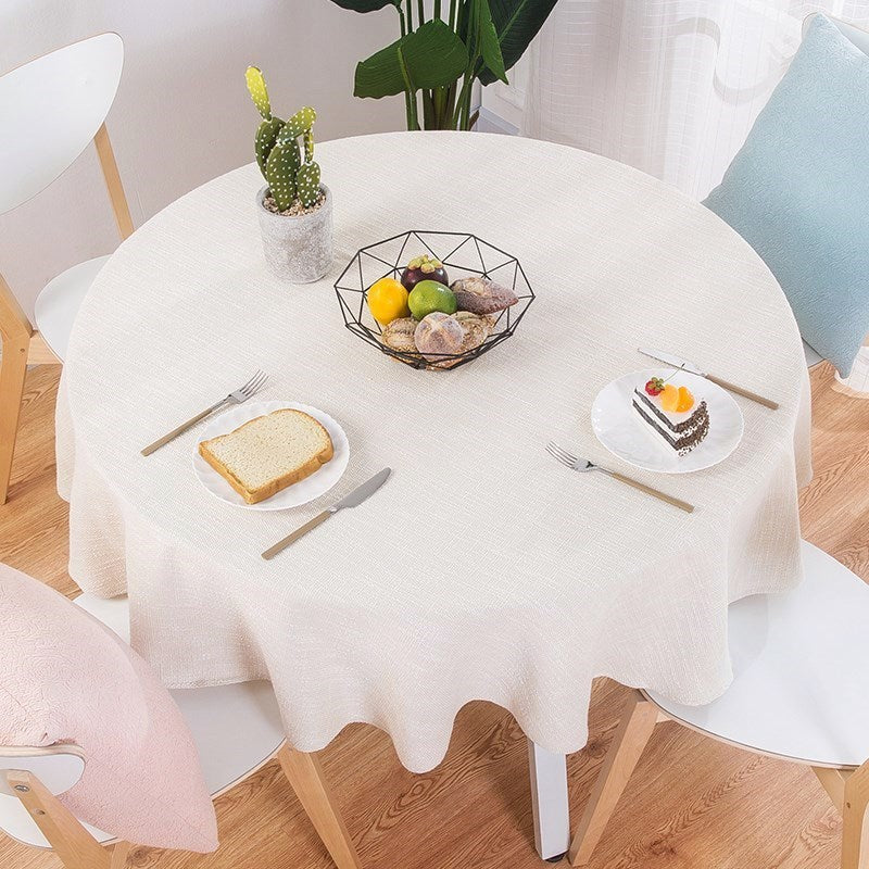 .. Simple Restaurant Fresh Creative Dining Table Simple Chinese round Tablecloth Fabric round Household Plain Stool