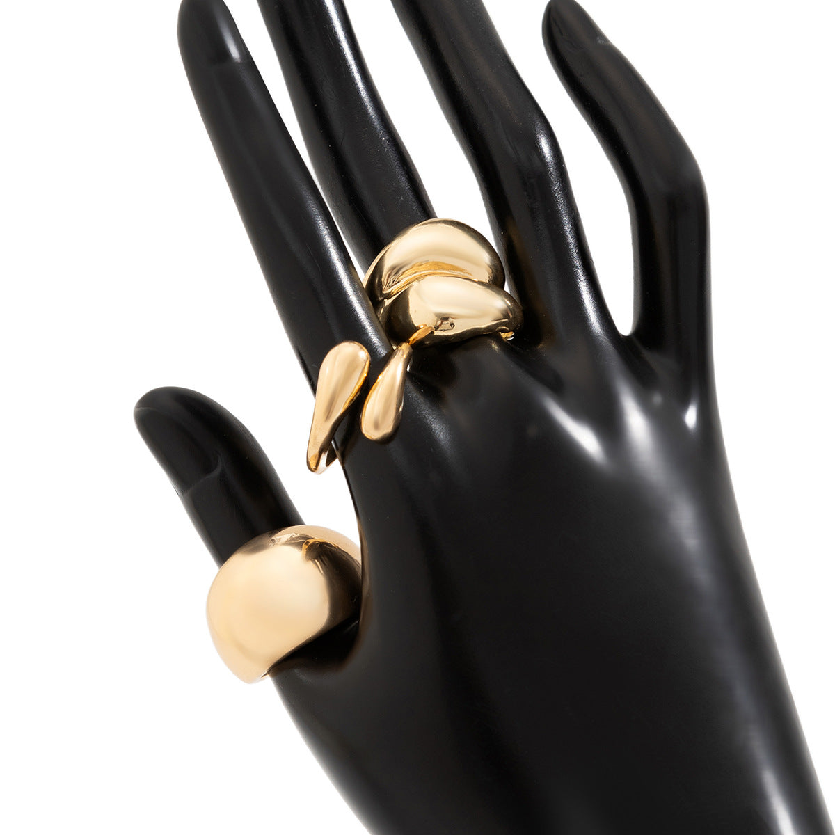 Ins Minimalist Style Trendy Exaggerated Mirror Versatile Ring Personality Alloy Hugging Ring