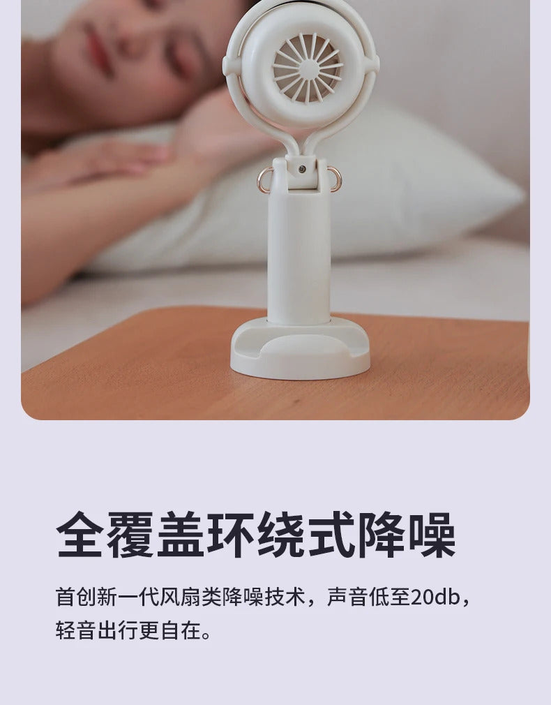 10000 Ma Sanrio Usb Folding Handheld Mini Fan Kuromi Pachacco Portable Hanging Neck Fan Bladeless Ultra-quiet Strong Breeze Fans