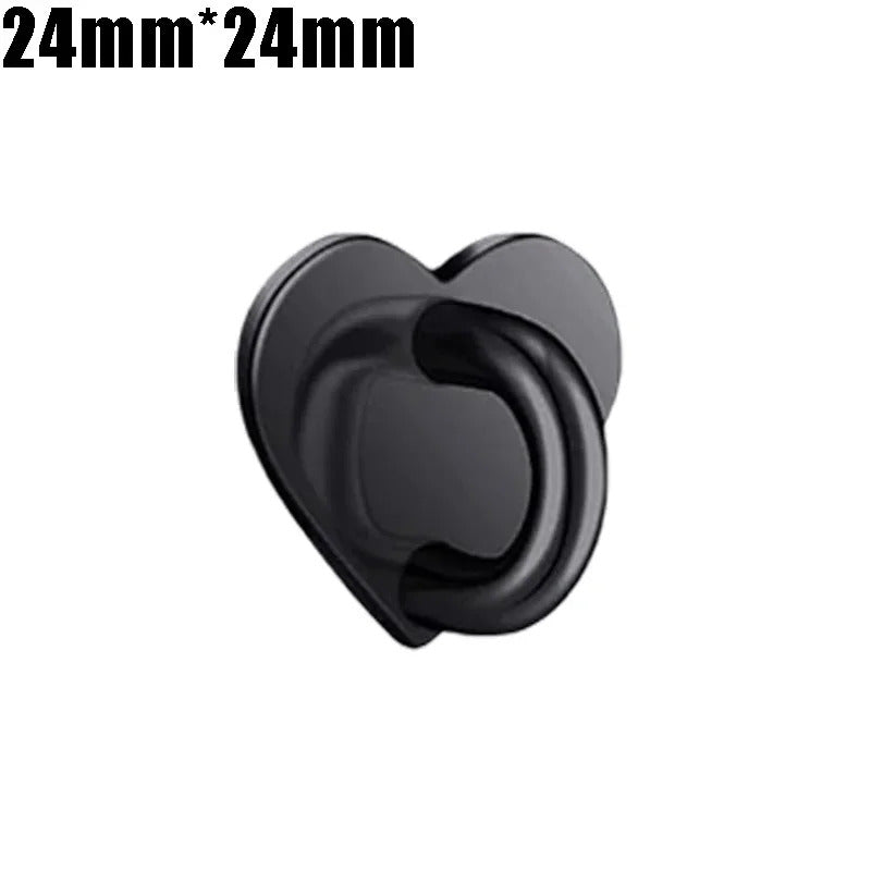 Mini Kawaii Adhesive Metal Heart Phone Charm Holder Cute Phone Case Finger Ring Stand Hooks Buckle DIY Charms Clasp For iPhone