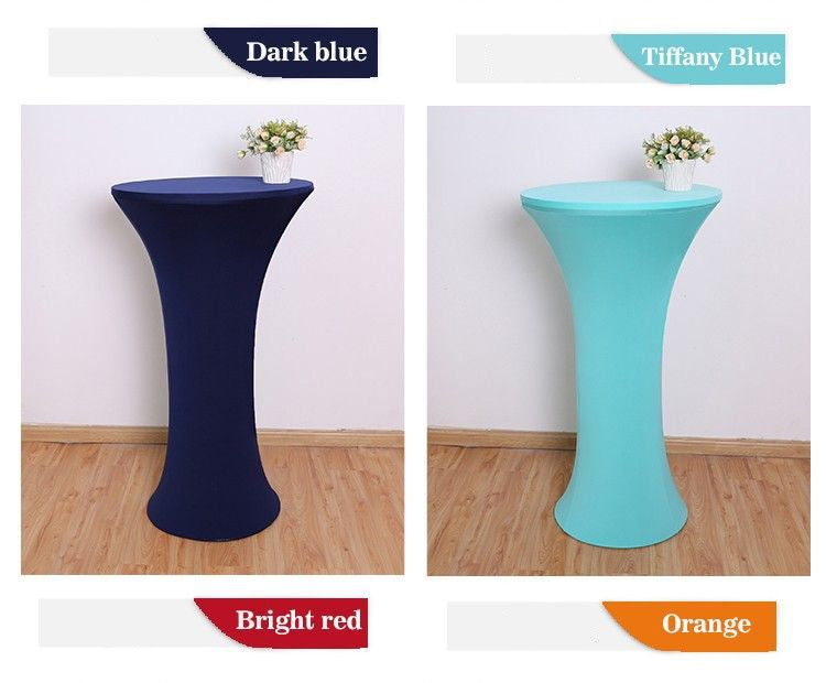 Elastic Round Table Cover Cocktail Table Cover Bar Table Cover Tablecloth Exhibition Hotel Banquet Decorative Tablecloth Round Table