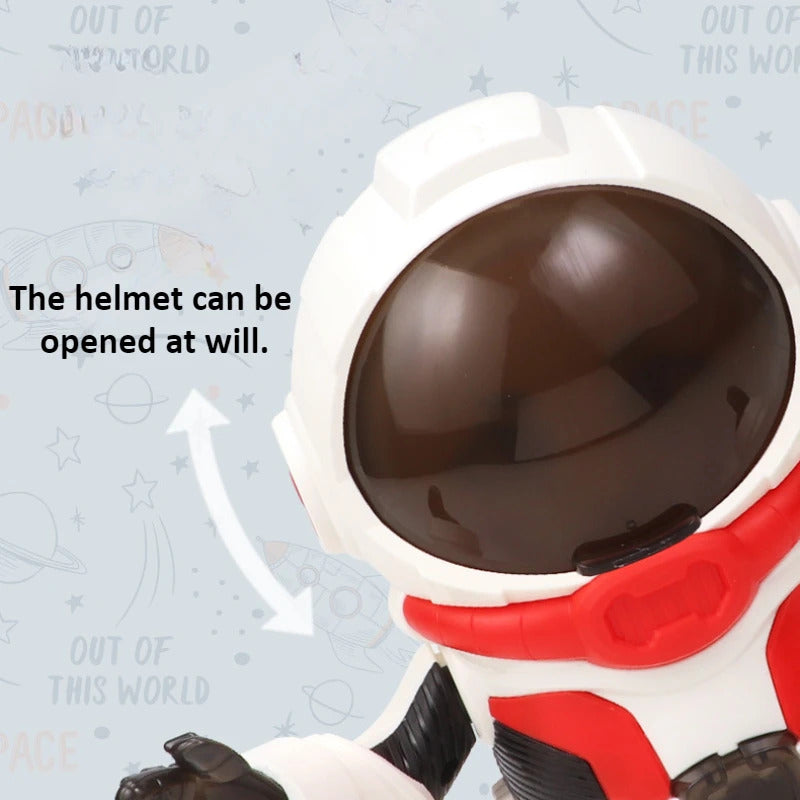 Electric Cartoon Astronaut Toy Can Cover The Head Simulation Astronaut Dancing Toy with Dynamic Light Space Dance ABS Material