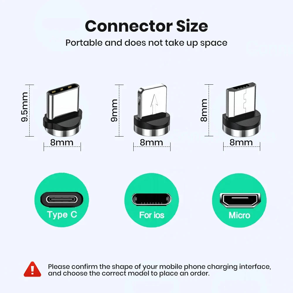TOPK 5-Pack Magnetic Plug Connector Universal Round Magnetic Cable Type C Micro USB Magnet Replacement Parts for Mobile Phones