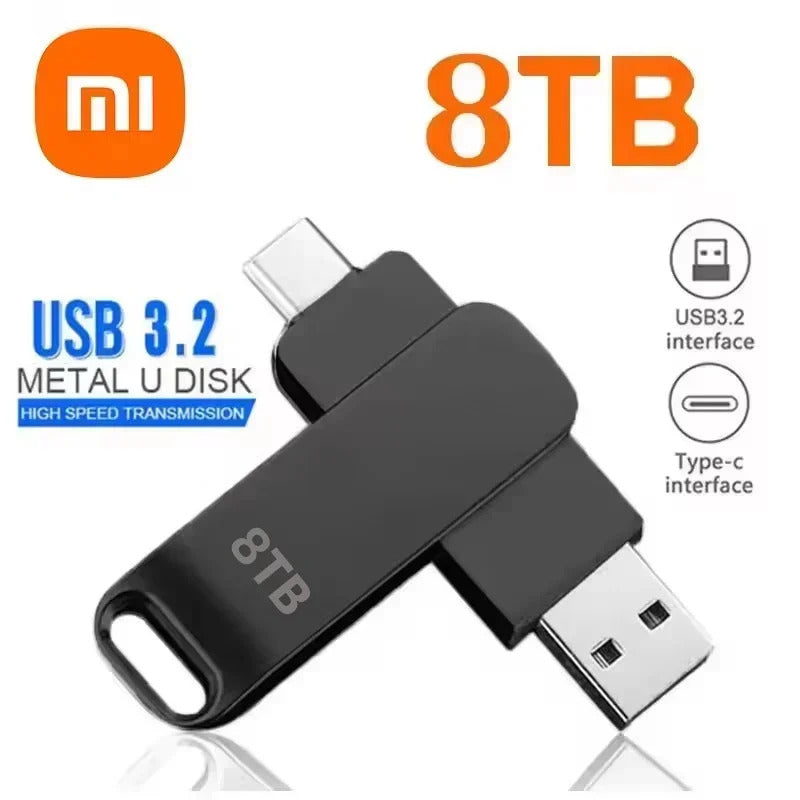 XIAOMI 16TB Flash Drives USB 3.2 High Speed USB Transfer Metal Pendrive Memory Card Pendrive Flash Disk Memoria Waterproof Stick
