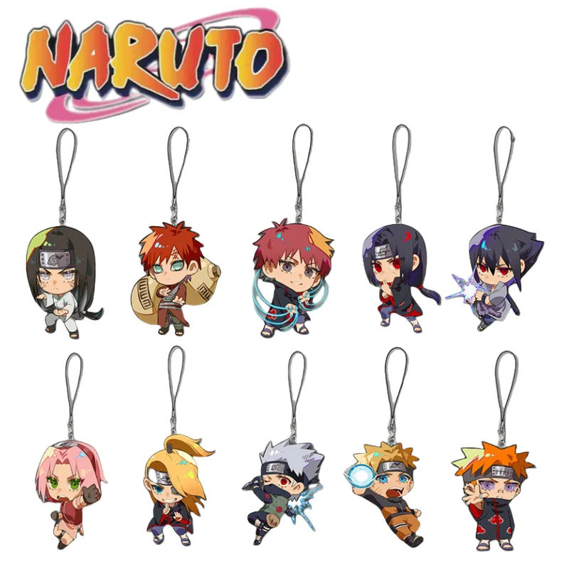 Naruto 2D Sasuke Kakashi Haruno Sakura anime peripheral cartoon mobile phone chain mobile phone lanyard high-value wholesale