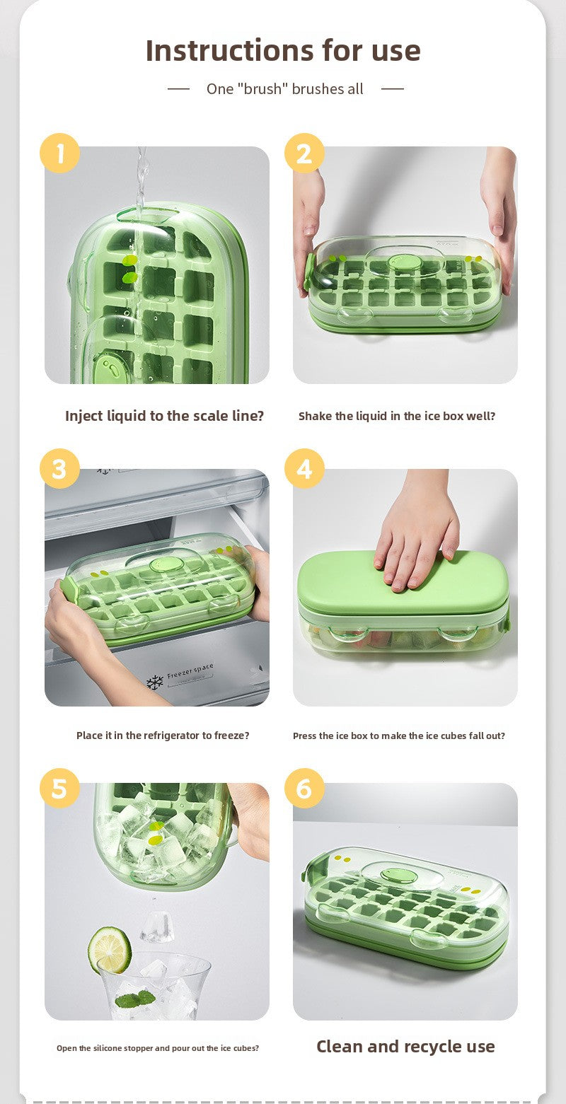 Ice Cube Mold Press Ice Cube Kettle Water Cup Household Food Grade Household Ice Box Frozen Ice Cube Storage Artifact