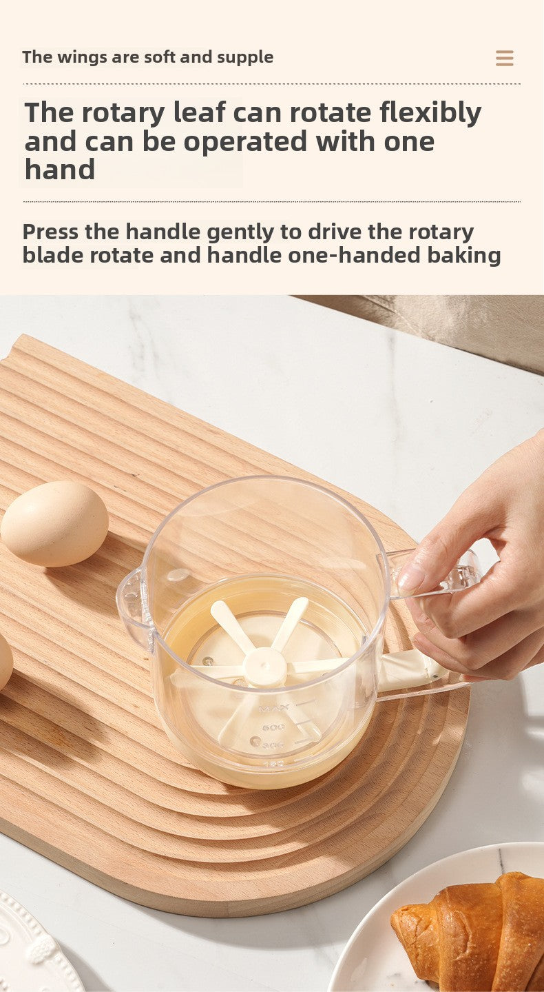 Multifunctional Egg Beater Cup Household Egg Whisk Cream Mixer Manual Foam Beater Egg Beating Stick Baking Large Capacity