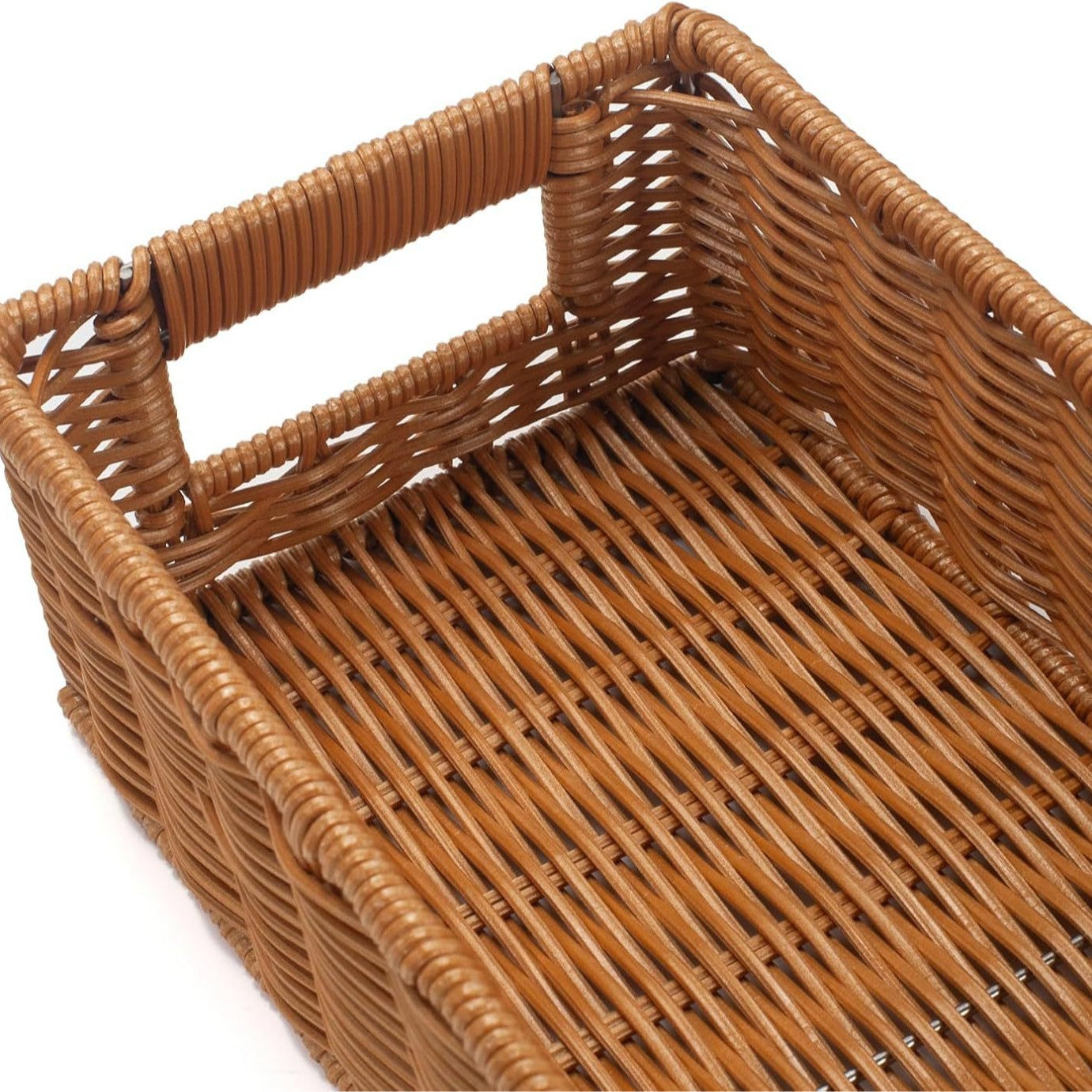 Handmade Imitation Rattan Woven Storage Basket for Cosmetics, Snacks, Fruits, Bathroom Desktop Storage Basket