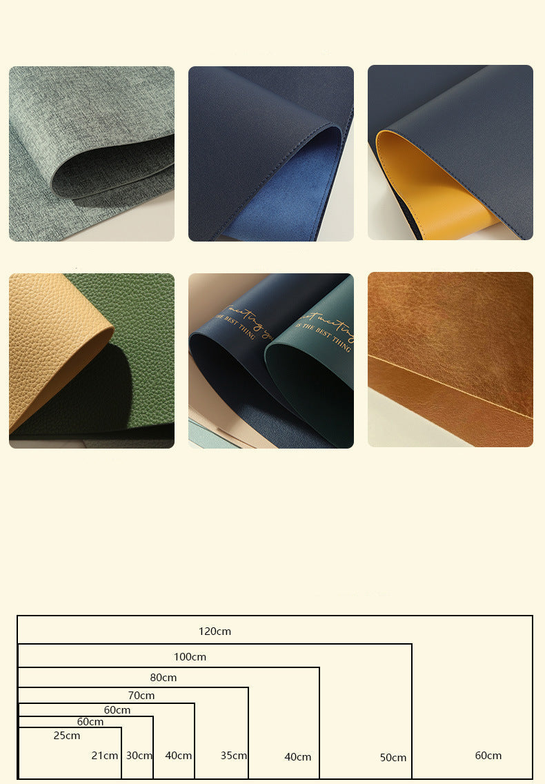 Chinese Style Household Leather Placemat Hotel Restaurant Fan-shaped Western Placemat European Cowhide Pattern Heat-resistant Dining Table Mat