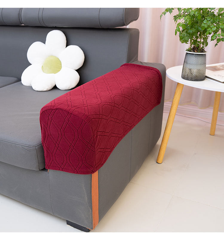 Sofa Armrest Covers Pair Sofa Side Armrest Protectors Extended Non-Slip Fabric Armrest Elastic Covers Full Coverage