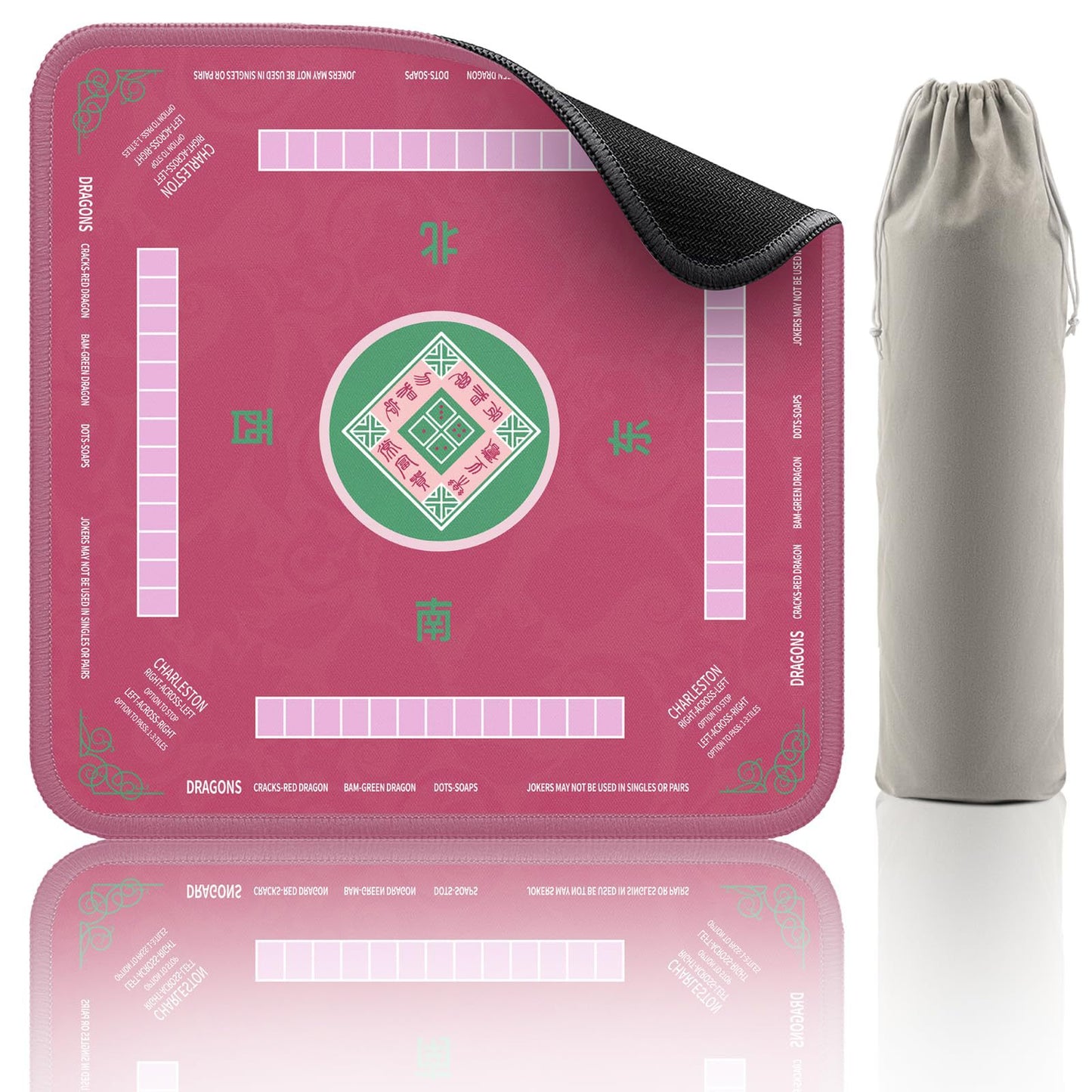 Mahjong Tablecloth Rubber Table Mat Cross-Border Amazon Anti-Slip Noise Reduction Waterproof 32.4inch Board Game Table Mat