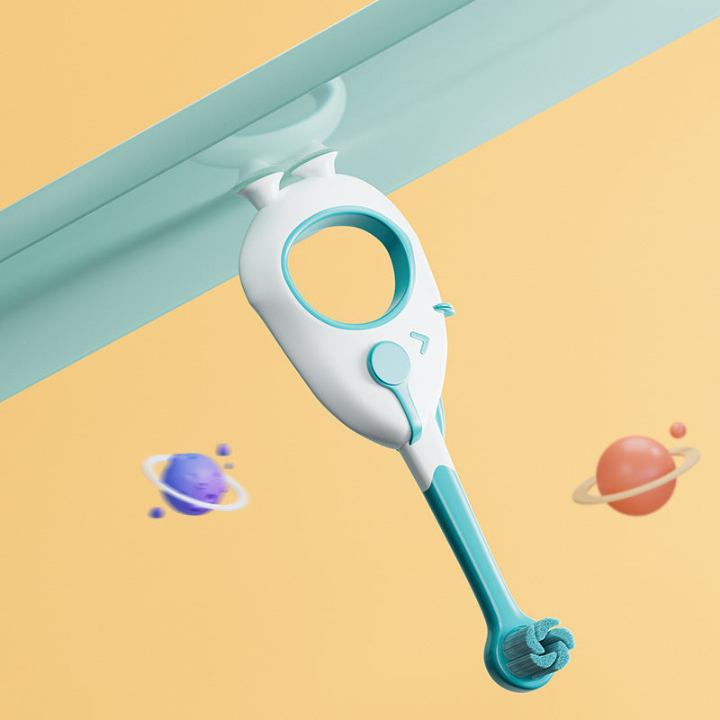 0-3 Children's Thousand Bristle Toothbrush Gentle on Baby's Gums Cloud-like Soft Suction Cup Standable Toothbrush