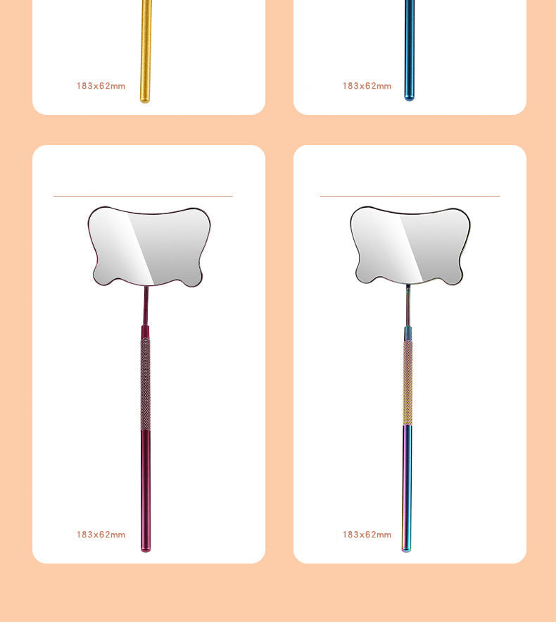 Hot-Selling Cross-Border Stainless Steel Grafting Flowering Auxiliary Tool Special Makeup Beauty Mirror Eyelash Inspection Mirror Eyelash Extensions