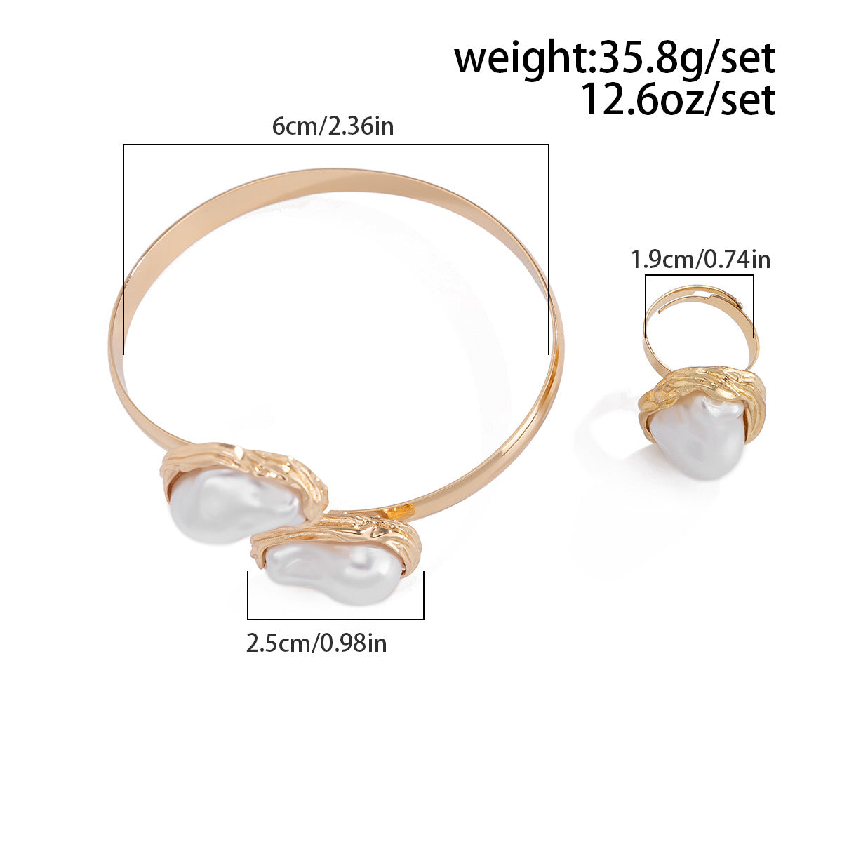 European and American Cross-Border Jewelry French Baroque Irregular Pearl Necklace Vintage Niche Alloy Clavicle Chain Set