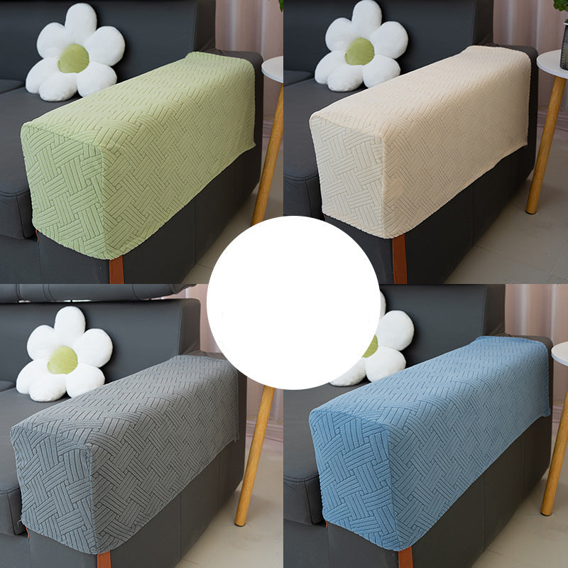 Sofa Armrest Covers Pair Sofa Side Armrest Protectors Extended Non-Slip Fabric Armrest Elastic Covers Full Coverage