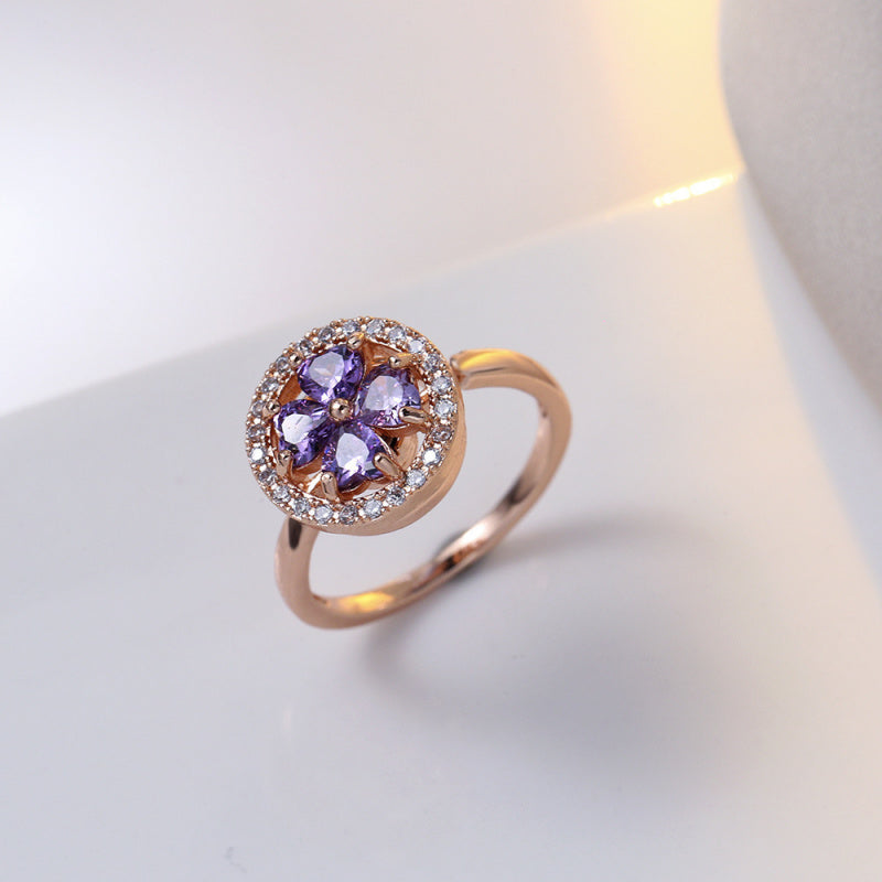 Ring for Women Micro Paved Rotating Zircon Temperament Cold Style Fashion Full Diamond Round Geometric Versatile Fashion Ring Jewelry