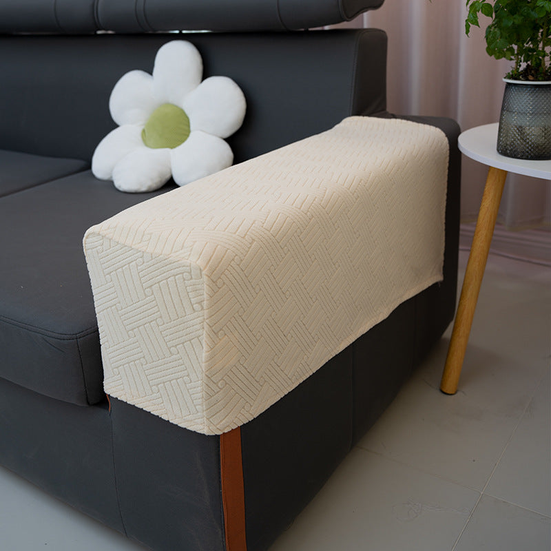 Sofa Armrest Covers Pair Sofa Side Armrest Protectors Extended Non-Slip Fabric Armrest Elastic Covers Full Coverage