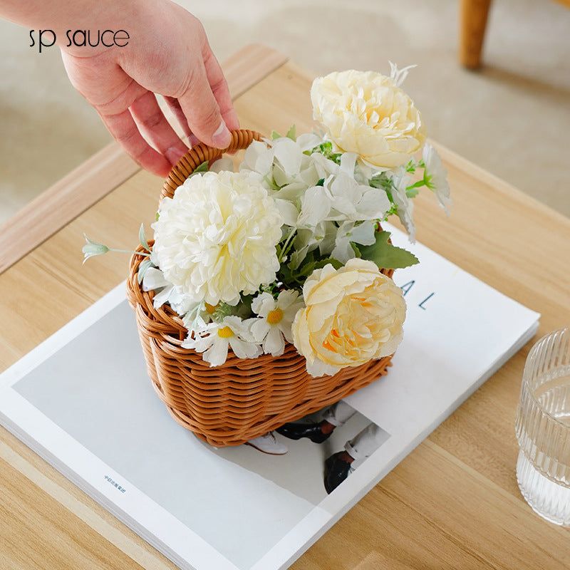Ginger and Garlic Storage Basket Kitchen Small Hanging Basket Wall Storage Basket Put Onion Ginger and Garlic Hand-Woven Basket