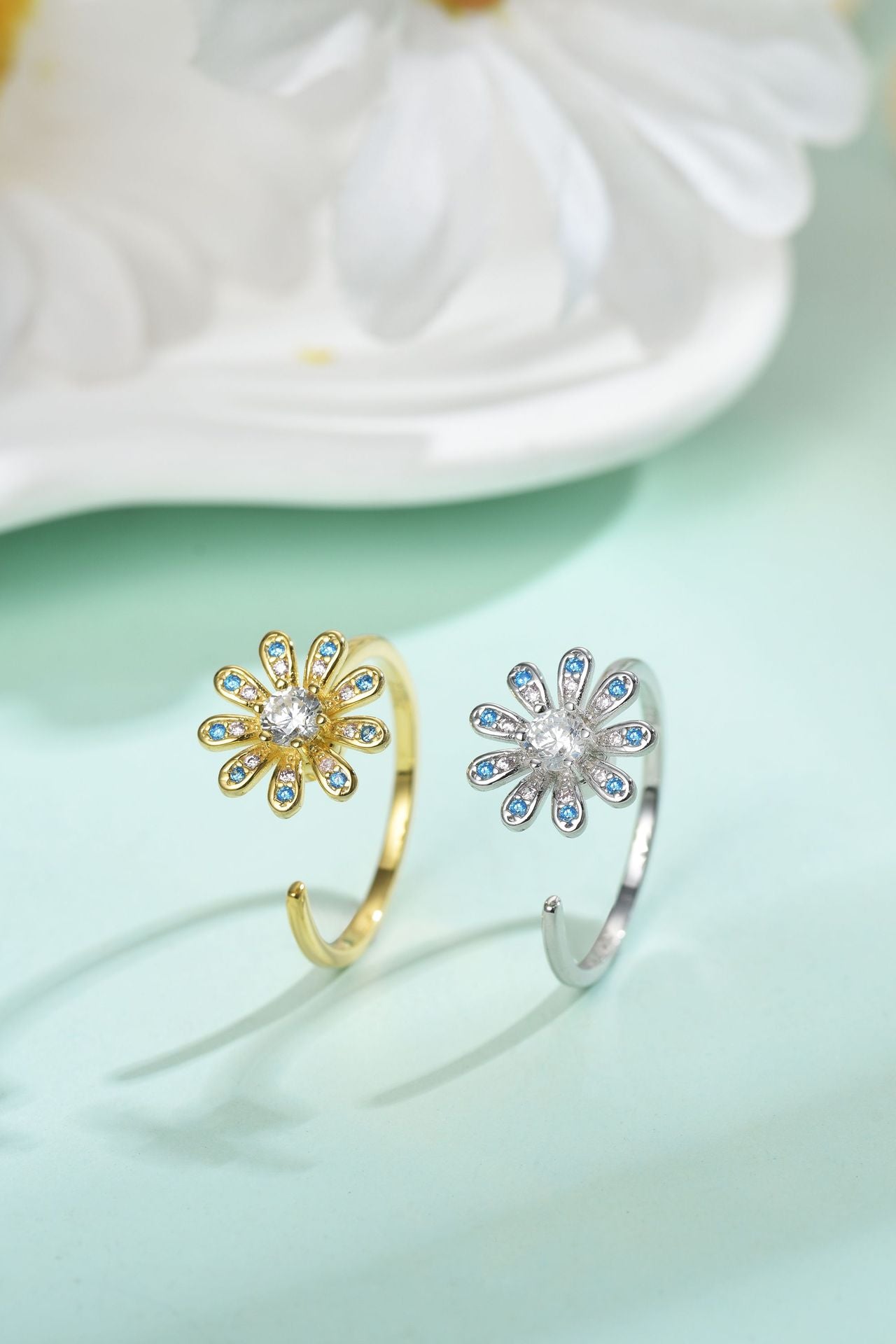 Cross-Border AliExpress Rotatable Stress Relief S925 Sterling Silver Ring for Women New Open Design Amazon Wholesale Live Streaming