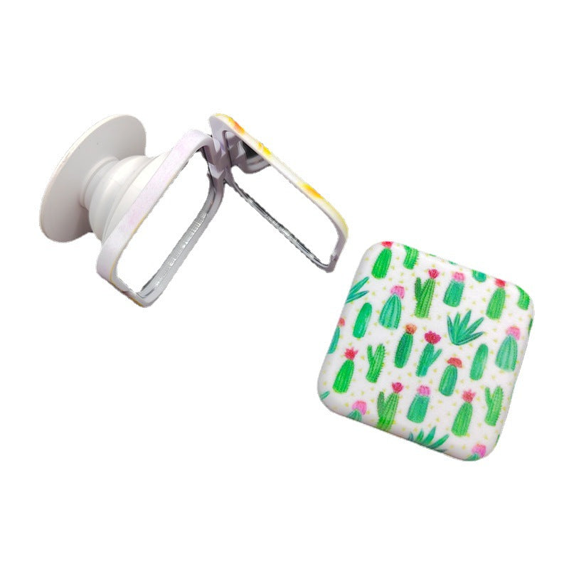 Phone Airbag Telescopic Folding Stand New Square Makeup Mirror Stand Glass Mirror Flip Cover Double-Sided Mirror