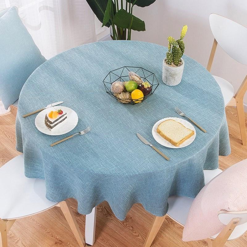 .. Simple Restaurant Fresh Creative Dining Table Simple Chinese round Tablecloth Fabric round Household Plain Stool