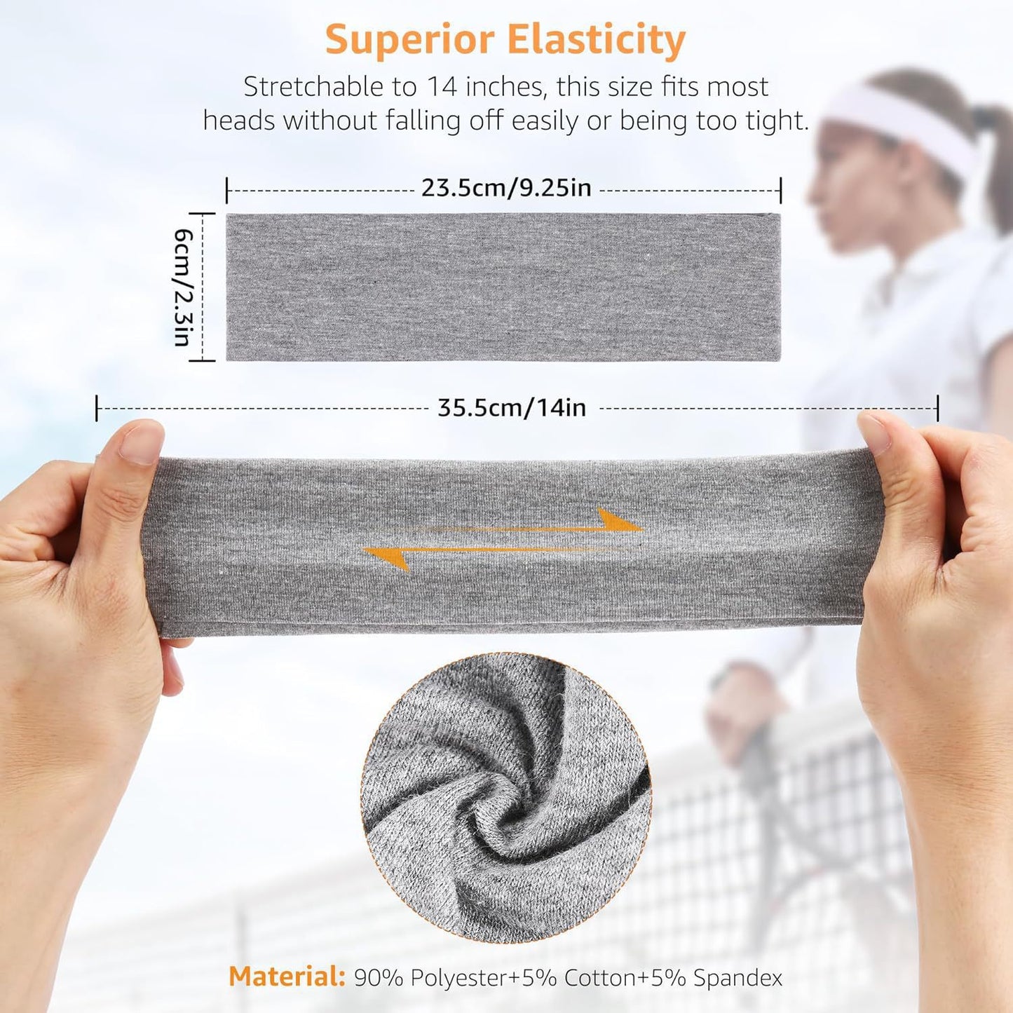 Women Non-Slip Headband Stylish Sports Hairband Women Hair Soft Elastic Headband for Workout Yoga Running