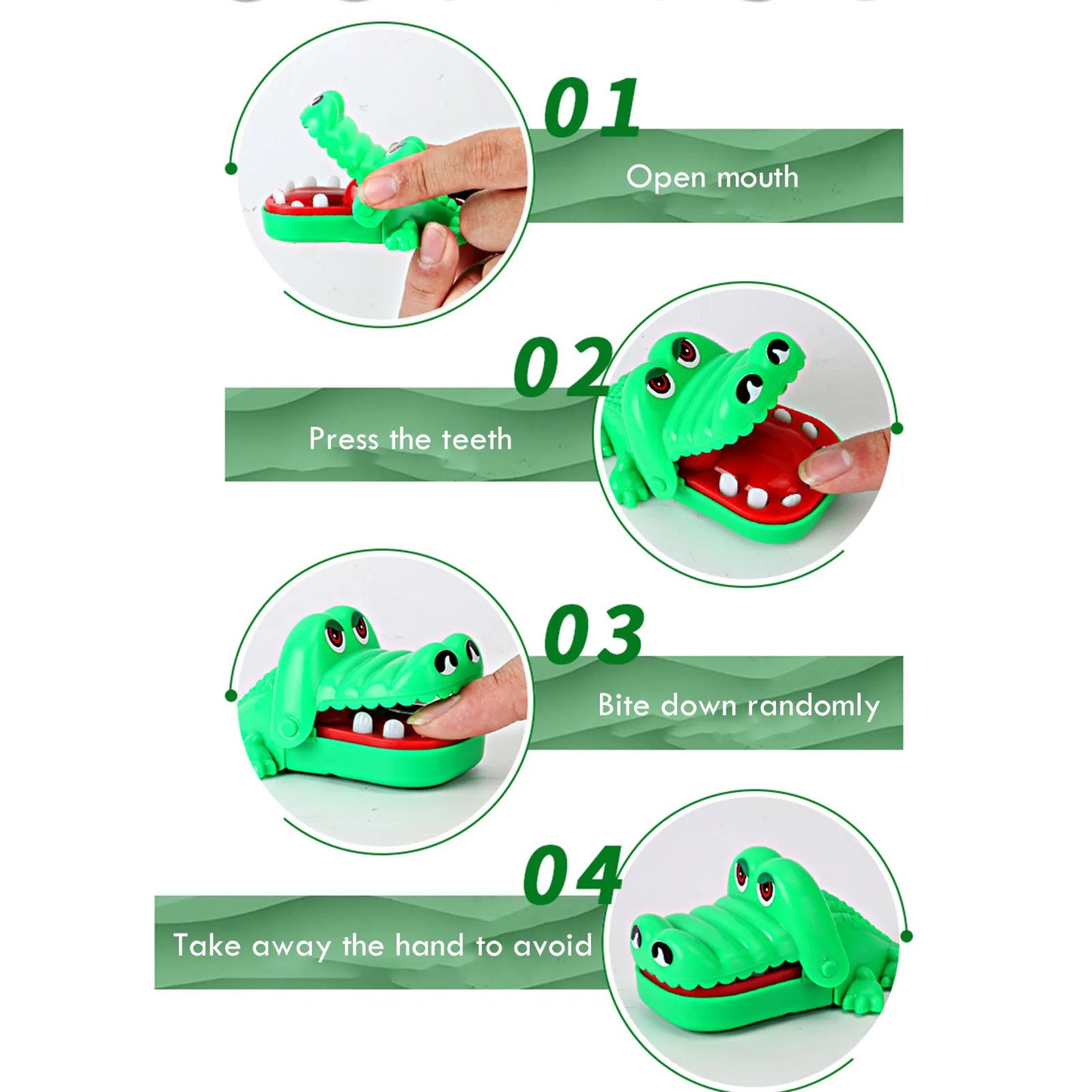 Crocodile Teeth Dentist Game ABS Crocodile Biting Finger Game Family Tabletop Party Toy Funny Gags Toy with Keychain for Kids