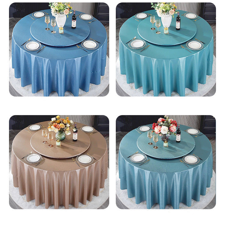 PU Non-Washable Tablecloth Waterproof Heat-Resistant Oil-Resistant Hotel Restaurant High-End Luxury Home Use Rotating Table Non-Washable Tablecloth