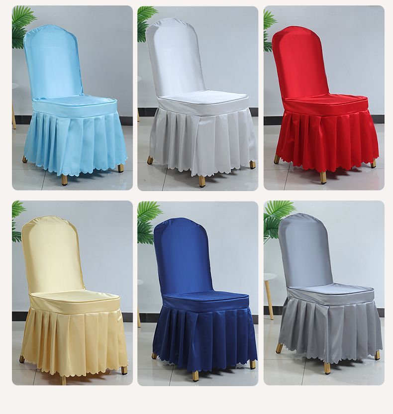Hotel Restaurant Banquet Chair Cover Dining Chair Seat Stool Bench Wooden Chair Universal Chair Cover with Bowknot