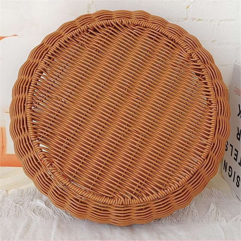 Rattan Dustpan Sun Basket Round Brown Household Storage Basket Storage Tray Handwoven Basket