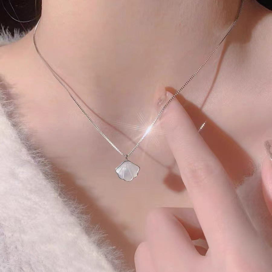 White Moonlight Five-Piece Set Aquamarine Design Necklace Pendant Moonstone Light Luxury Simple High-End Versatile Choker Collarbone
