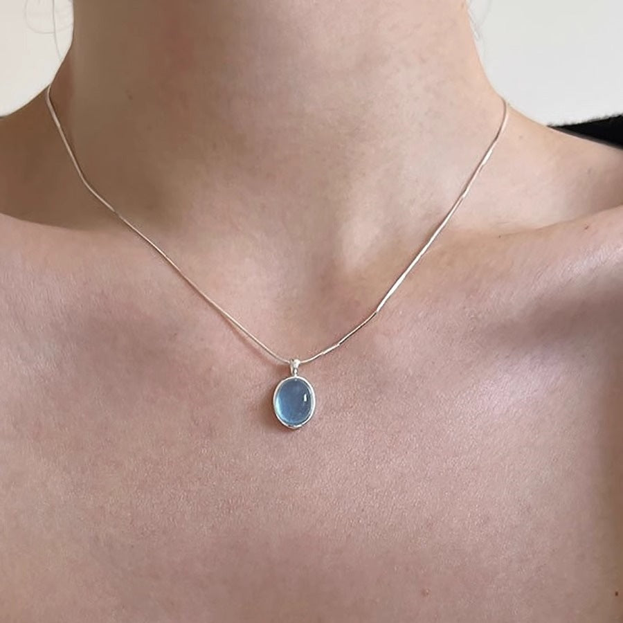 Li Luo New S925Sterling Silver Pearl Necklace Accessory for Women, Non-Fading, High-End Feel, Versatile Spring/Summer Clavicle Chain Wholesale