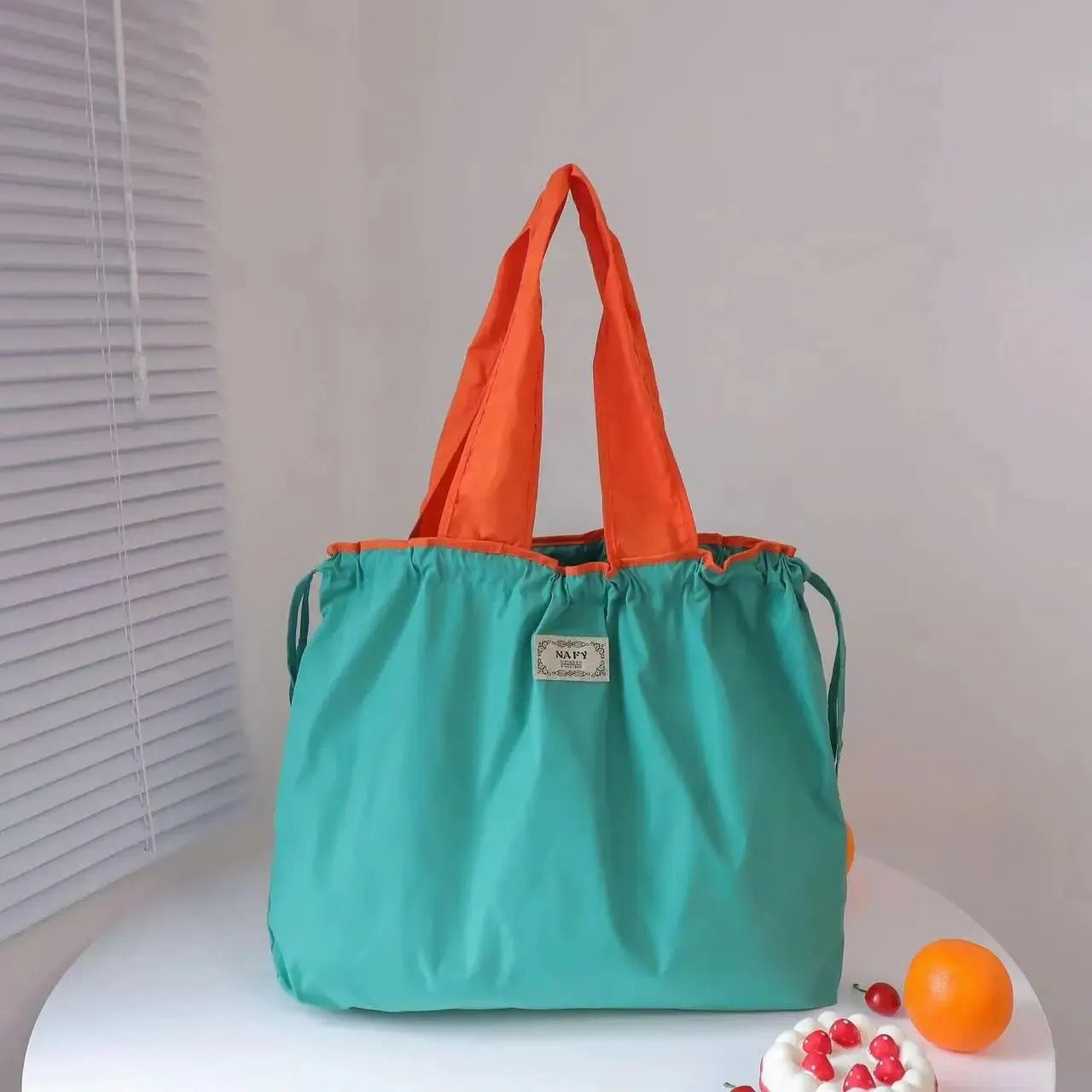 1PC Environmentally Friendly Shopping Bag, Foldable One Shoulder Carrying Bag, Portable Supermarket Grocery Bag