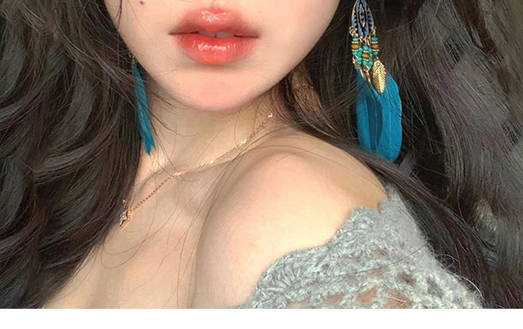 Bohemian Style Earrings Chinese Retro Style Niche Light Luxury Ear Drops Ear Hooks Vacation Style Earrings for Women