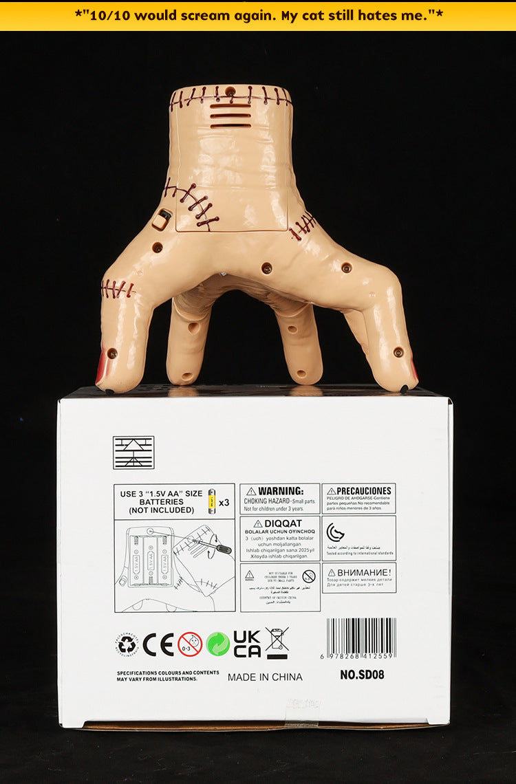 Adam's Dark Lolita Wednesday Toy Crawling Severed Hand Prank Light Music Ghost Hand Halloween Toy