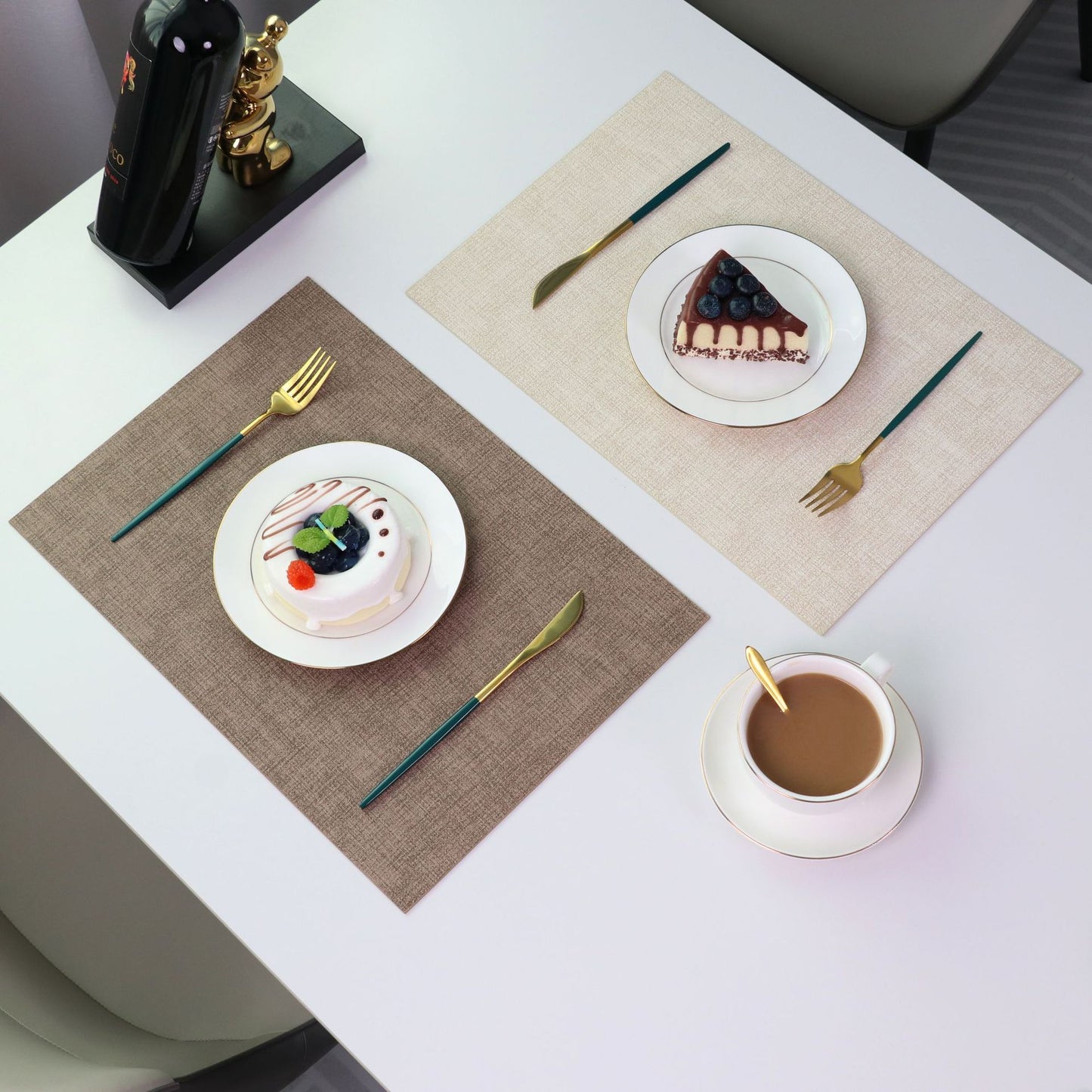 Washable Placemats Tablecloth Tea Cup Mat Textured Dining Table Mat Heat Resistant Insulation Mat High-end Western Dining Mat Coaster