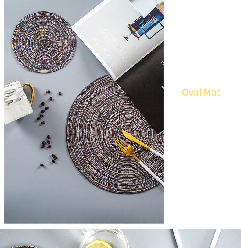 Placemat Woven Coaster Heat Insulation Mat Ins Feng Shui Kettle Mat Household Anti-scalding Dish Plate Bowl Mat Western Dining Table Mat